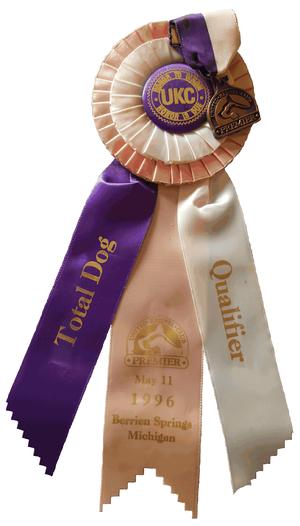 UAGI UCD CH Cher Cars Zodiac TOTAL DOG ribbon from the 1996 Premier