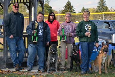 Cheryl Carlson & Dutch Shepherd Becker again winning the MI K-9 Challenge Protection Dog Tournament (for the 3rd year in a row) in 2013.  More satisfying to Cheryl is that once again, all 3 dogs that placed in the Advanced Division (1st-Dutch Shepherd Becker, 2nd-Dutch Shepherd Siren & 3rd-Belgian Malinois Mako) are Cher Car Kennels dogs!